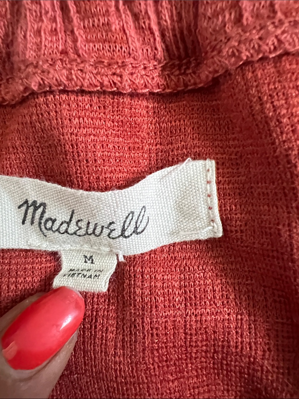 Like New! MADEWELL Texture & Thread Off-the-Shoulder Dress Spiced Rose M - Picture 13 of 15